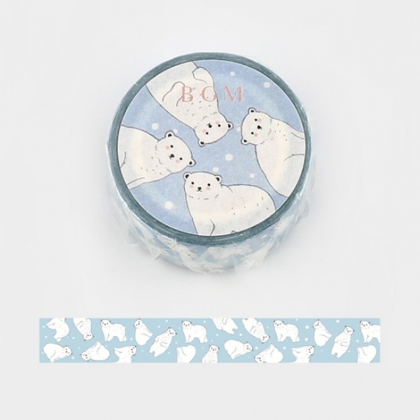 BGM 겨울 한정판 마스킹테이프 15mm : 귀여운 북극곰샐러드마켓
