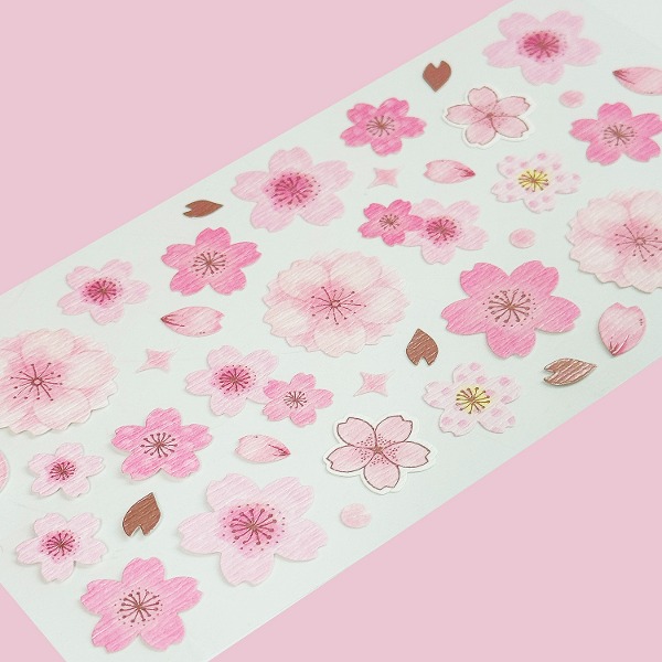 클로즈핀 벚꽃 스티커 : 겹벚꽃샐러드마켓