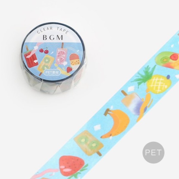 BGM 여름 한정 클리어 투명 데코 테이프 20mm : 과일 아이스샐러드마켓