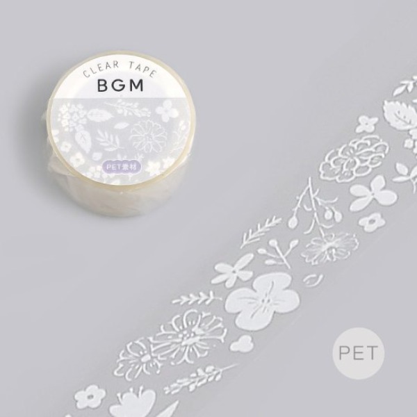 [화이트 꽃밭] BGM 클리어 테이프 20mm샐러드마켓