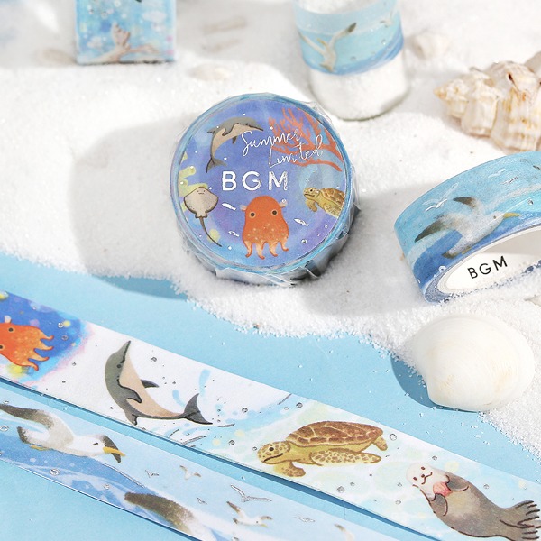 BGM 여름 한정 마스킹테이프 20mm : 바다동물 도감샐러드마켓